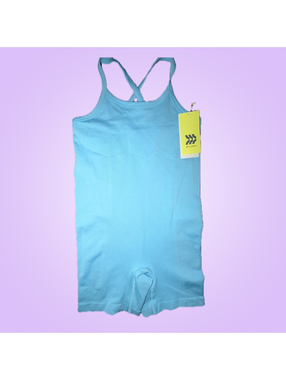 New All in Motion Girls Medium 8 Blue Bike Leotard Unitard